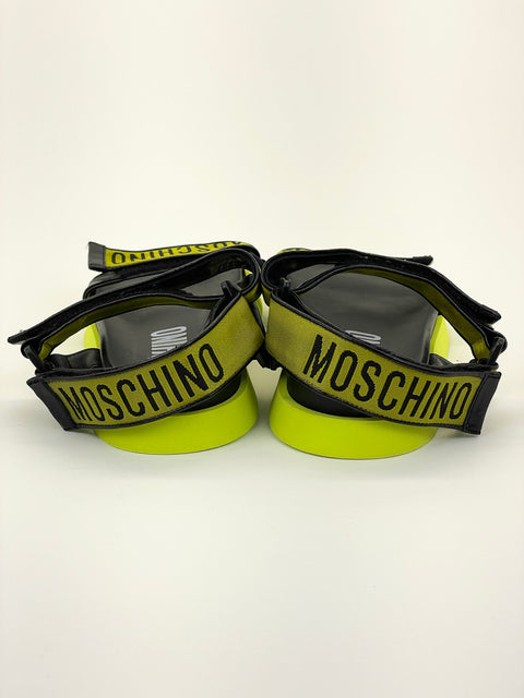 Moschino Logo Tape Sandal 'Black Yellow' | EU M 41 / US M 8