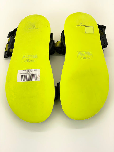 Moschino Logo Tape Sandal 'Black Yellow' | EU M 41 / US M 8
