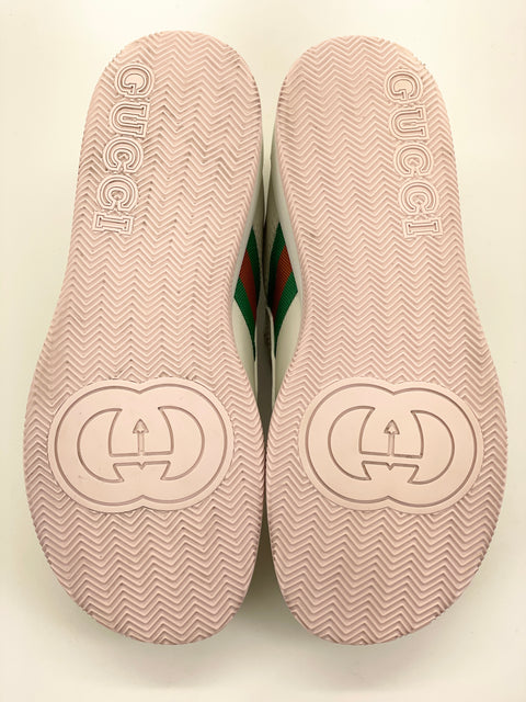 Gucci Leather Web Lace Up Low 'White' | US M 8