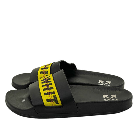 Off-White Industrial Belt Slides 'Black Yellow' | EU M 43 / US M 10