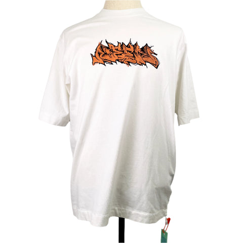 Off-White Neen Graffiti Skate Short-Sleeve Tee 'White/Orange' | MED