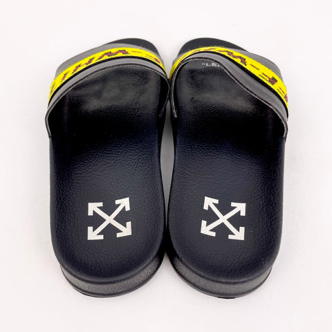 Off White industrial Belt Slide 'Black Yellow' | US M 9