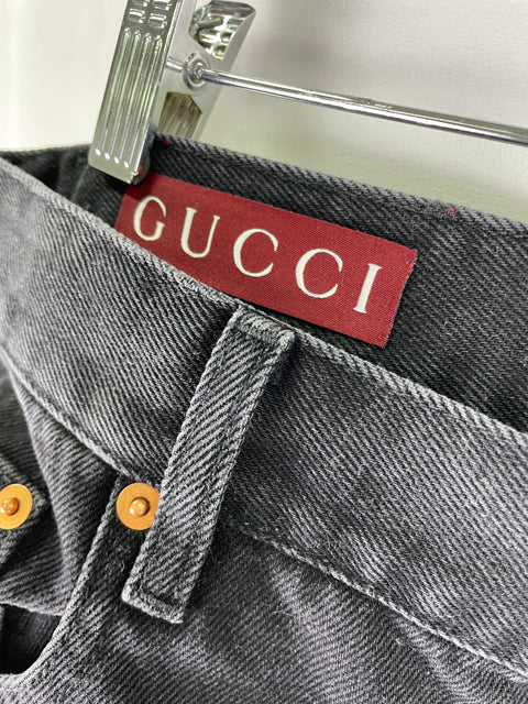 Gucci Denim Jacquard Pant 'Black' | US M 33"