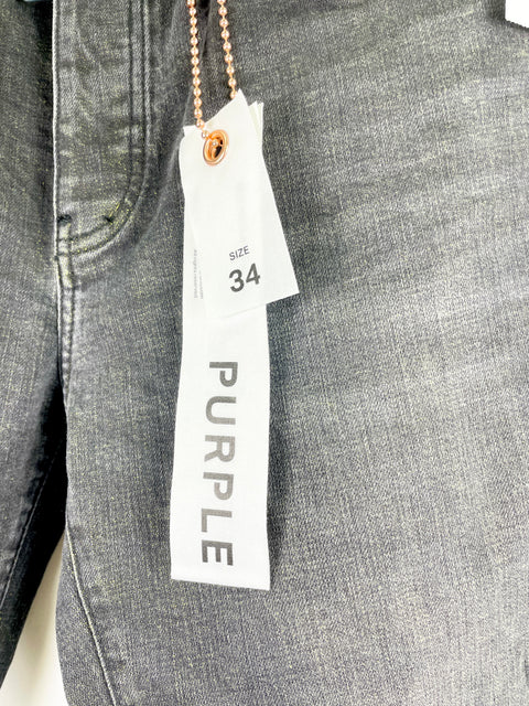 Purple Skinny Jeans 'Yellow Color Weft Buckshot Black Denim' | US M 34