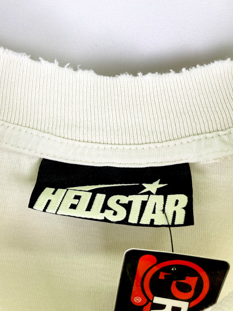 Hellstar Graphic Print Tees 'Distressed Cotton Jersey White' | US M Medium