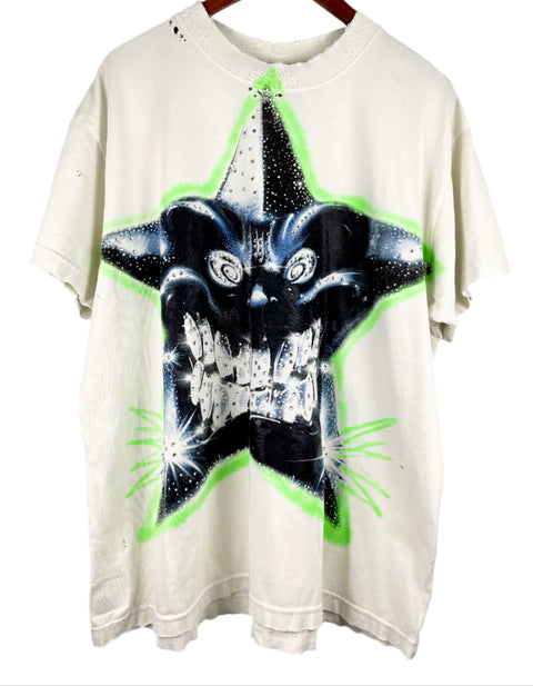 Hellstar Graphic Print Tees 'Distressed Cotton Jersey White' | US M Medium