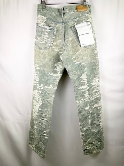 Purple Straight Jeans 'Jacquard Dirty Denim' | US M 30"