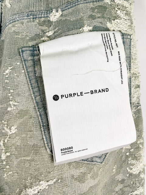Purple Straight Jeans 'Jacquard Dirty Denim' | US M 30"