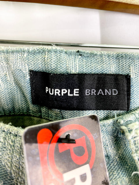 Purple Straight Jeans 'Jacquard Dirty Denim' | US M 30"