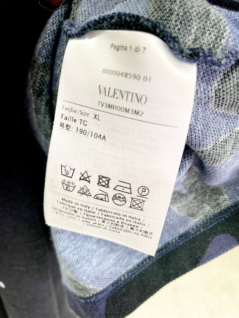 Valentino Polo Shirt 'Camo Navy' | US M X-Large