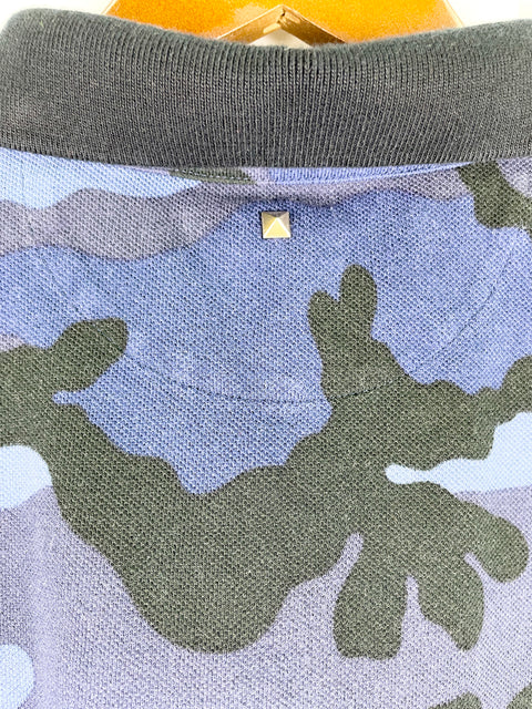 Valentino Polo Shirt 'Camo Navy' | US M X-Large