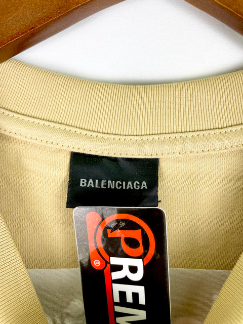 Balenciaga Tee 'Logo Embroidered Tan' | US M Large