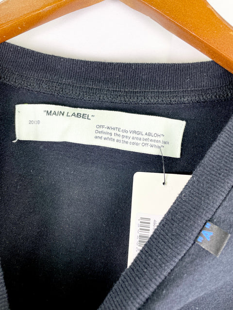 Off White Tees 'Yellow Paint Arrow Stripes Black' | US M Small