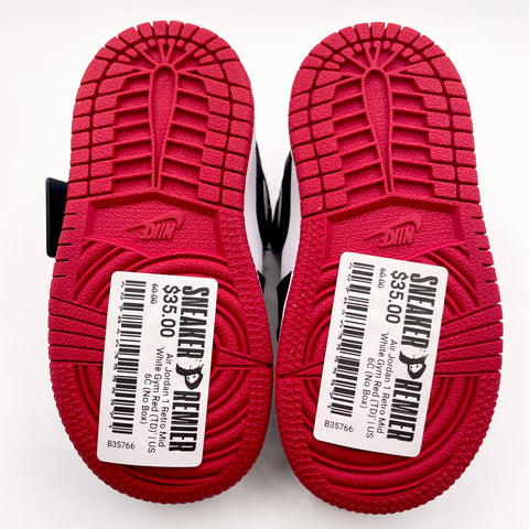 Air Jordan 1 Retro Mid 'White Gym Red (TD)' | US 6C (No Box)