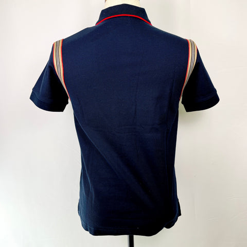 Burberry Navy Arthur Vintage Check Collar 'Red Logo' | XS