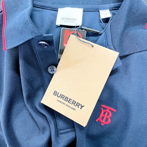 Burberry Navy Arthur Vintage Check Collar 'Red Logo' | XS