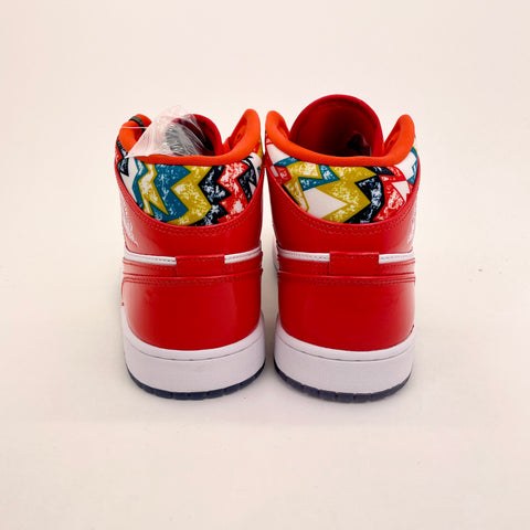 Air Jordan 1 Mid SE 'Barcelona Sweater Red Patent (2021)' | US M 11.5