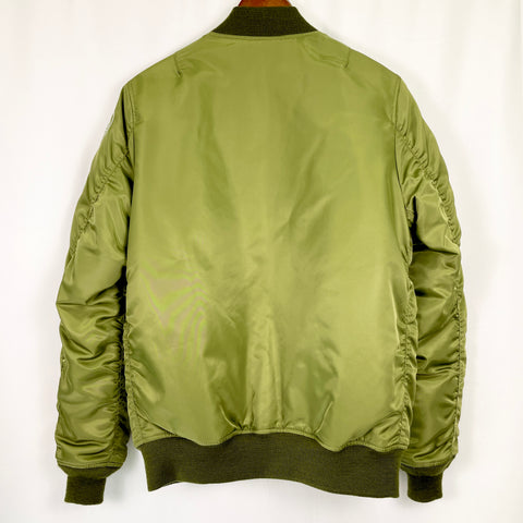 A Bathing Ape Front Facing Shark MA1 Bape Bomber Flight Jacket 'Green' | SM