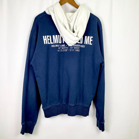 Helmut Lang Lifeguard Cross Hoodie 'Navy Blue' | LG