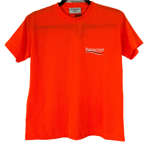 Balenciaga Political Campaign Small Fit T-Shirt Big Kids 'Fluorescent Orange' | LG