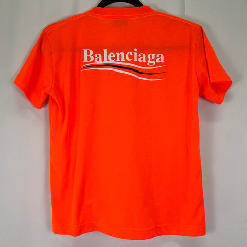 Balenciaga Political Campaign Small Fit T-Shirt Big Kids 'Fluorescent Orange' | LG