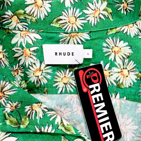 Rhude Green Printed Daisy Shirt