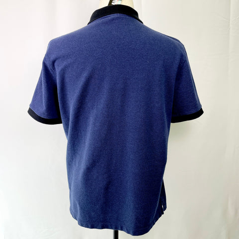 Burberry Navy Polo Black Collar 'Black Logo' | XL