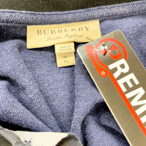 Burberry Navy Polo Black Collar 'Black Logo' | XL