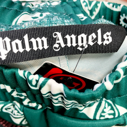 Palm Angels Bandana Track Short 'Green/White'