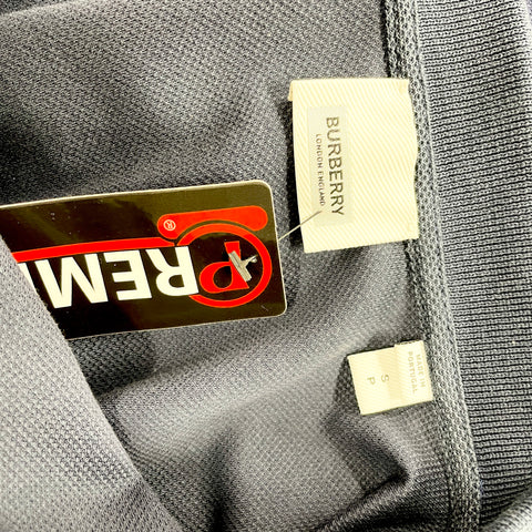 Burberry Polo Navy Arthur Vintage Check 'White Logo' | SM