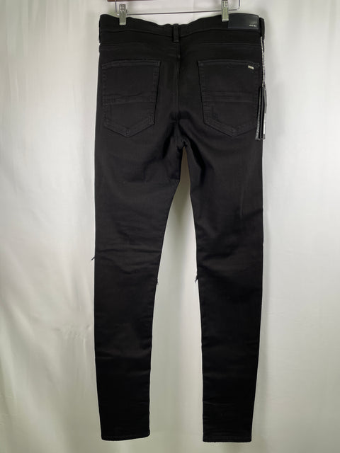 Amiri MX1 Jeans 'Black Leather Patch Denim' | US M 36"