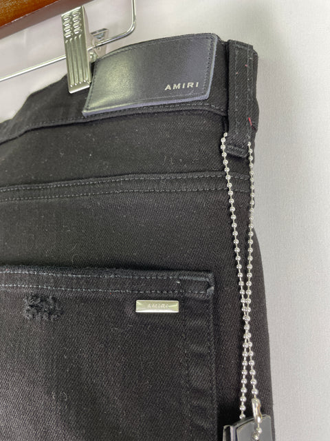Amiri MX1 Jeans 'Black Leather Patch Denim' | US M 36"