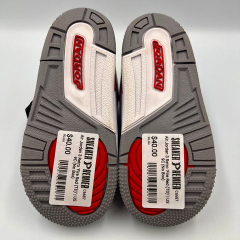 Air Jordan 3 Retro 'Fire Red (TD)' | US 9C (No Box)