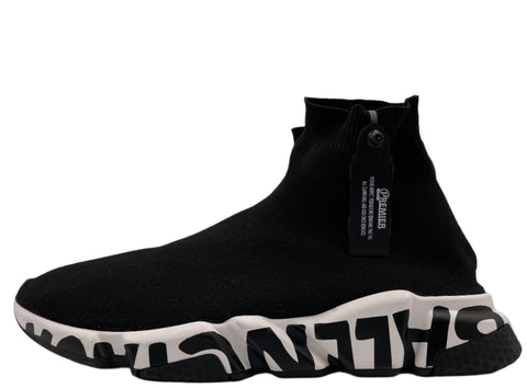 Balenciaga Speed Graffiti Trainers 'Black White' | EU M 44 / US M 11