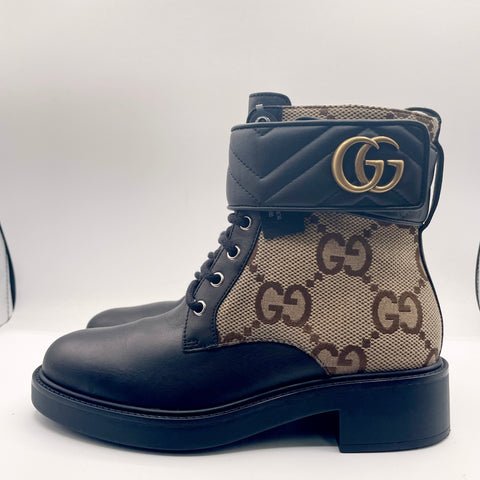 Gucci Double G Ankle Boot 'Black Beige' EU W 38 / US W 8