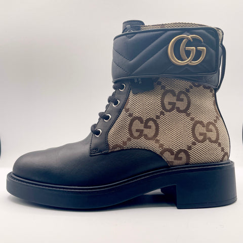 Gucci Double G Ankle Boot 'Black Beige' EU W 38 / US W 8