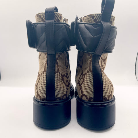 Gucci Double G Ankle Boot 'Black Beige' EU W 38 / US W 8