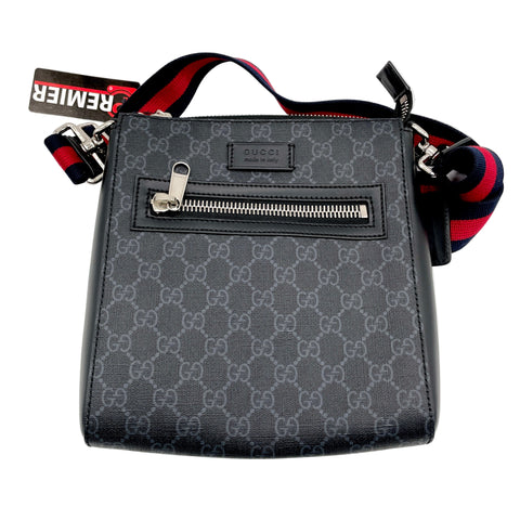 Gucci Messenger GG Supreme Shoulder Bag 'Black Grey' | US M Small
