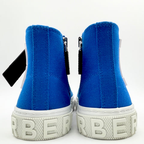 Burberry Kids Canvas High Top Trainer 'Blue' | EU 30 / US PS 12.5Y