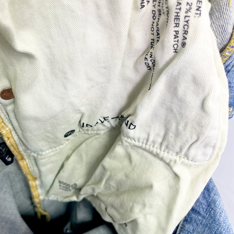 Purple Brand Ripped Paint Splatter Jeans 'Light Indigo' | US M 38"
