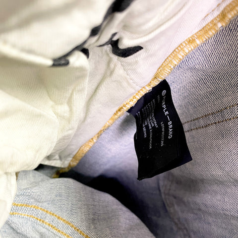 Purple Brand Ripped Paint Splatter Jeans 'Light Indigo' | US M 38"