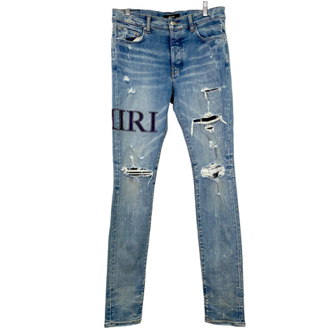 Amiri Serif Purple Logo Jean 'Clay Indigo' | US M 33"