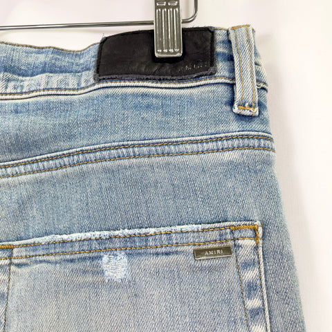Amiri Ripped Plaid Patch Jean 'Clay Indigo' | US M 32"