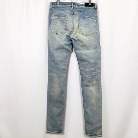 Amiri Ripped Plaid Patch Jean 'Clay Indigo' | US M 32"