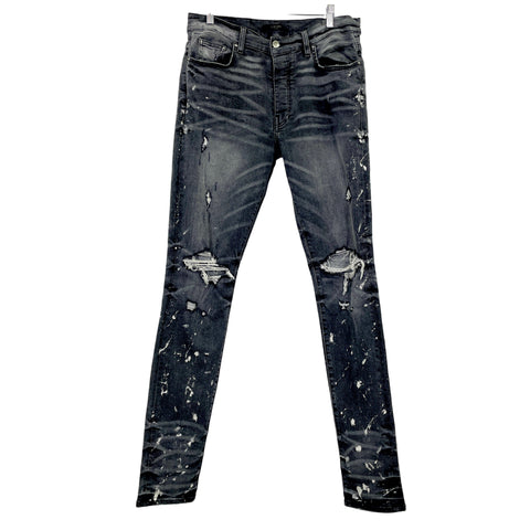 Amiri Vintage Distressed Faded Black Jeans 'Grey' | US M 33"
