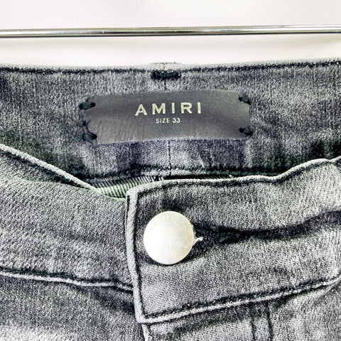 Amiri Vintage Distressed Faded Black Jeans 'Grey' | US M 33"