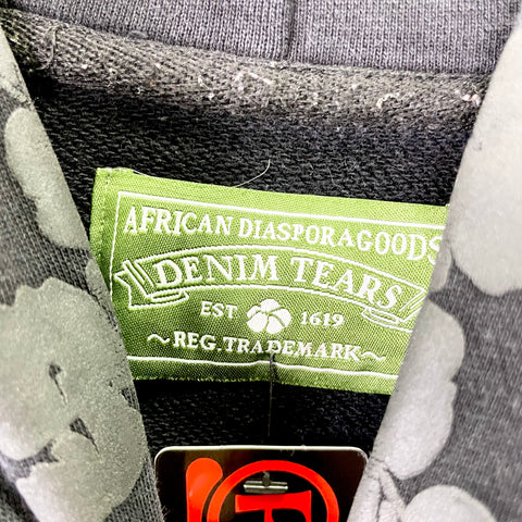 Denim Tears Cotton Wreath Hoodie 'Black Monochrome' | US M Medium