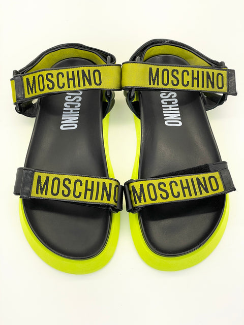 Moschino Logo Tape Sandal 'Black Yellow' | EU M 41 / US M 8