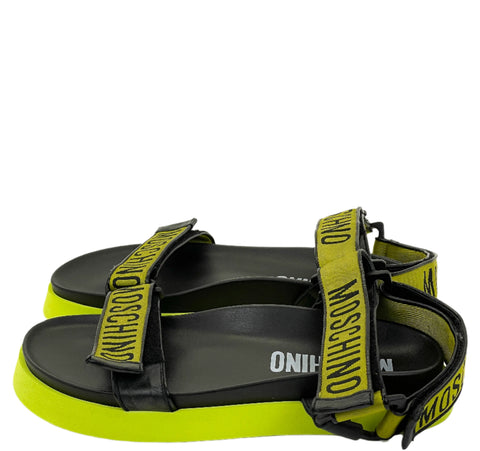 Moschino Logo Tape Sandal 'Black Yellow' | EU M 41 / US M 8