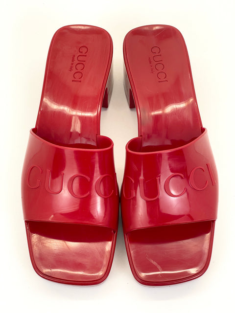 Gucci 60mm Slide Sandal 'Black Rubber' | EU W 39 / US M 7.5
